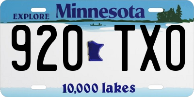 MN license plate 920TXO