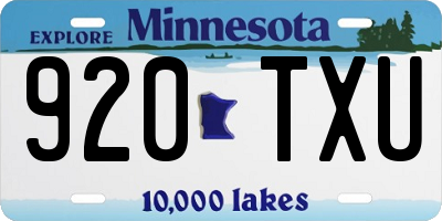 MN license plate 920TXU