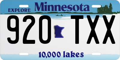 MN license plate 920TXX