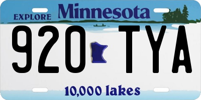 MN license plate 920TYA