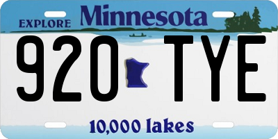 MN license plate 920TYE