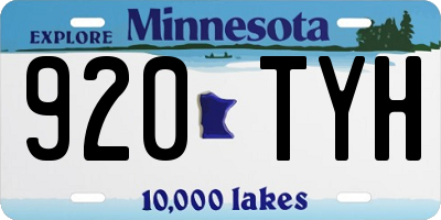 MN license plate 920TYH