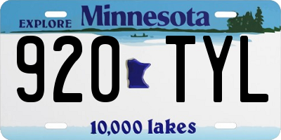MN license plate 920TYL