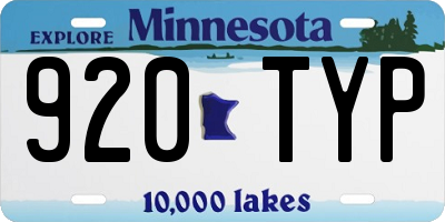 MN license plate 920TYP