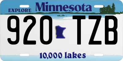 MN license plate 920TZB