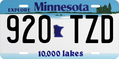 MN license plate 920TZD