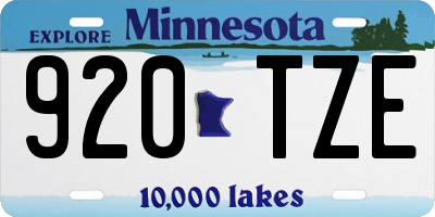 MN license plate 920TZE