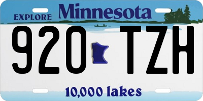 MN license plate 920TZH