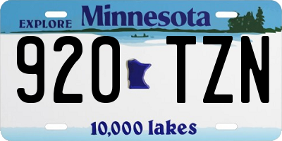 MN license plate 920TZN