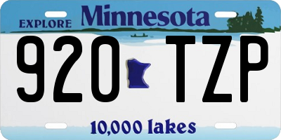 MN license plate 920TZP