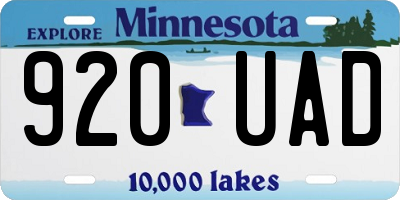 MN license plate 920UAD