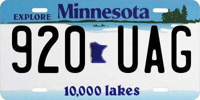MN license plate 920UAG