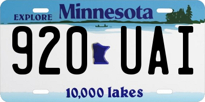 MN license plate 920UAI