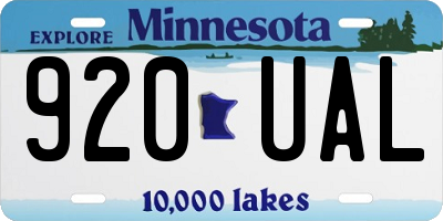 MN license plate 920UAL