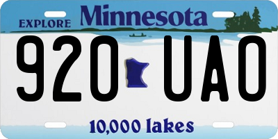 MN license plate 920UAO