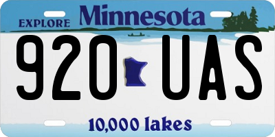 MN license plate 920UAS
