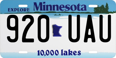 MN license plate 920UAU