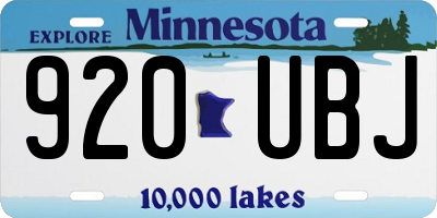 MN license plate 920UBJ