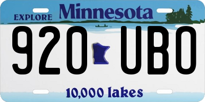 MN license plate 920UBO