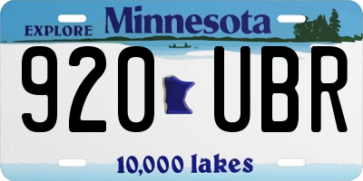 MN license plate 920UBR