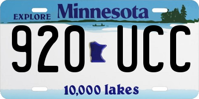 MN license plate 920UCC