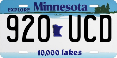 MN license plate 920UCD