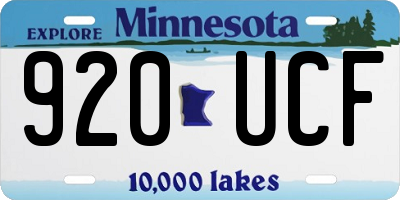 MN license plate 920UCF