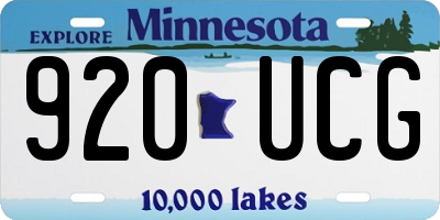 MN license plate 920UCG