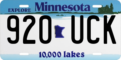 MN license plate 920UCK