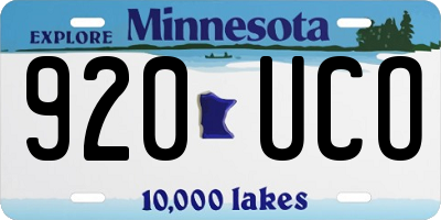MN license plate 920UCO