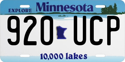 MN license plate 920UCP