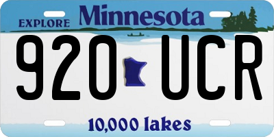 MN license plate 920UCR