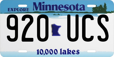 MN license plate 920UCS