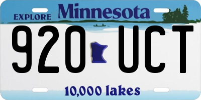 MN license plate 920UCT