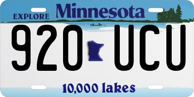 MN license plate 920UCU