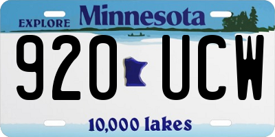 MN license plate 920UCW