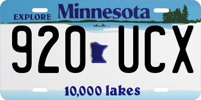 MN license plate 920UCX