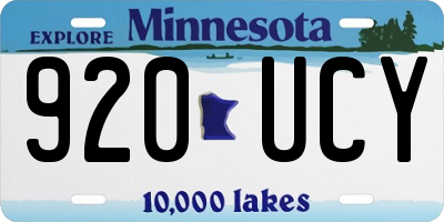 MN license plate 920UCY