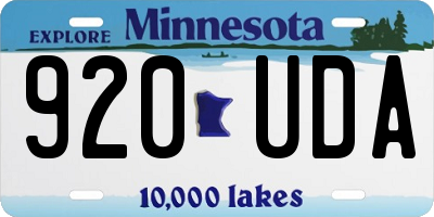 MN license plate 920UDA
