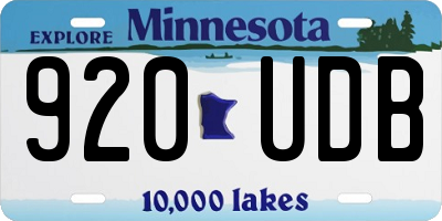 MN license plate 920UDB