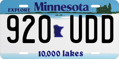 MN license plate 920UDD