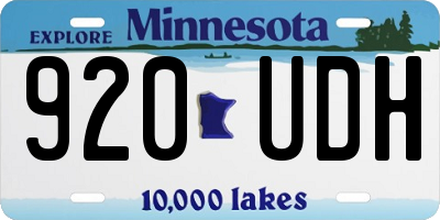 MN license plate 920UDH