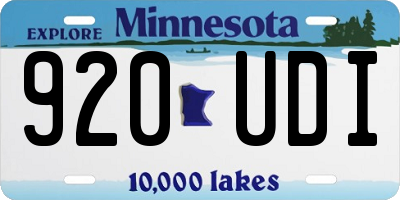 MN license plate 920UDI