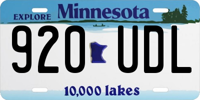 MN license plate 920UDL