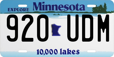 MN license plate 920UDM