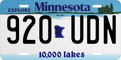 MN license plate 920UDN
