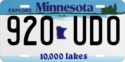 MN license plate 920UDO