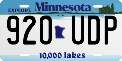 MN license plate 920UDP