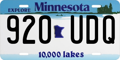 MN license plate 920UDQ