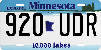 MN license plate 920UDR